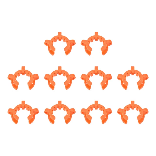 Lab Joint Clip Plastic Clamp for 34/28 or 34/45 Glass Taper Joints Orange 10Pcs
