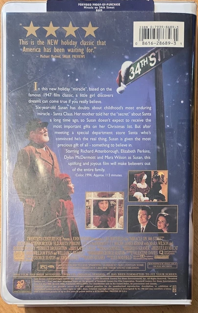 MIRACLE ON 34TH Street (1994) Clamshell Case VHS £5.85 - PicClick UK
