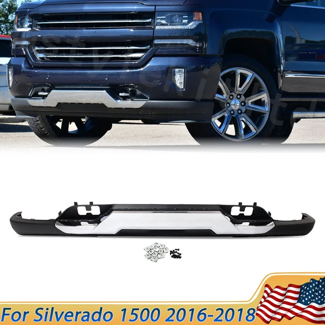 Front Bumper Air Dam & Chrome Skid Plate For 2016-2019 Silverado 1500 With Z71 Package