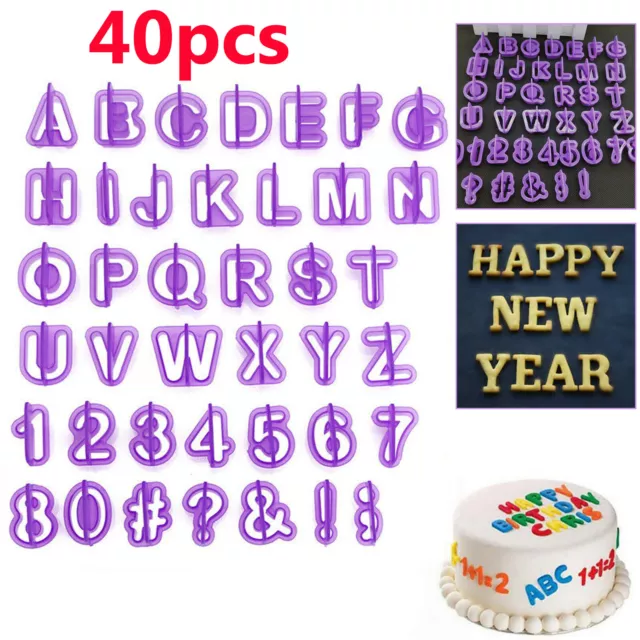 40pcs Kuchen Zahl Buchstabe Form Dekoration Fondant Cutter Schimmel Alphabet