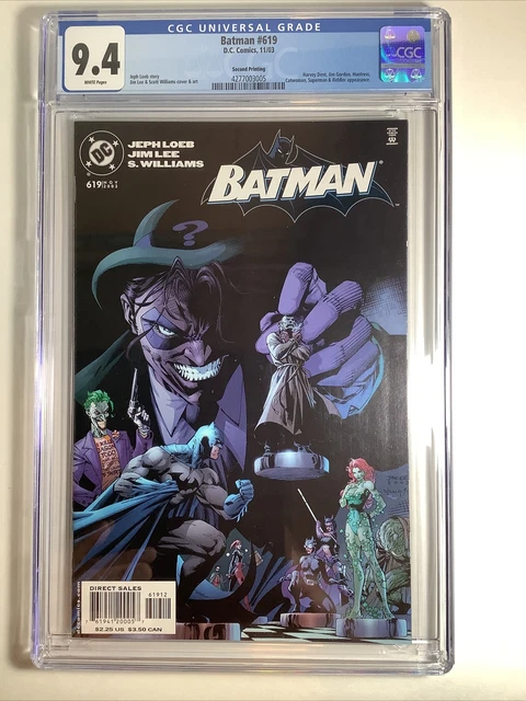 Batman #619+CGC 9.4+NM+RARE 2nd PRINT+HUSH+Jeph Loeb+Jim Lee+DC+2003