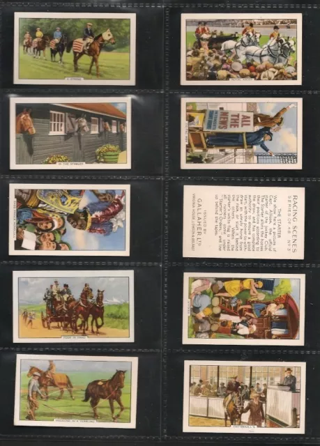 Gallaher, RACING SCENES, Full Set, 48/48x Cards, VG/Ex, 1938