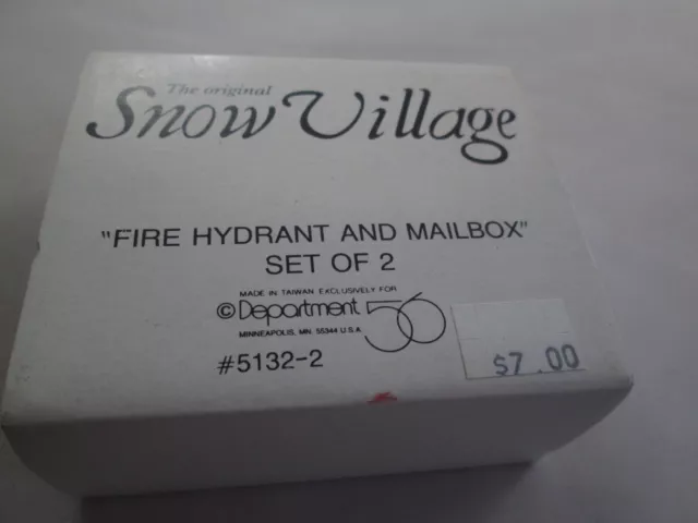 Dept 56 Snow Village #5132-2 VTG 1980-89 Set2 Fire Hydrant and Mail Box NOS