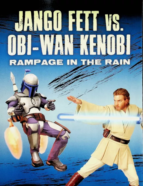 Jango Fett vs Obi-Wan Kenobi- Rampage in the Rain- Star Wars Mini Poster 8"x11"