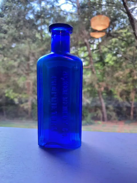 Free Shipping Acker Remedy For The Throat And Lungs, Cobalt Blue Bottle