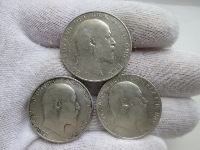 Edward Vii  7Th Half Crown 1909 Florin 1903 1910 Silver Coins
