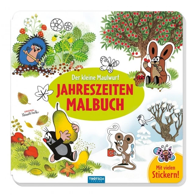 Stickerheft Maulwurf ab 4 Jahre Malheft  Jahreszeiten Malbuch Der kl. Maulwurf