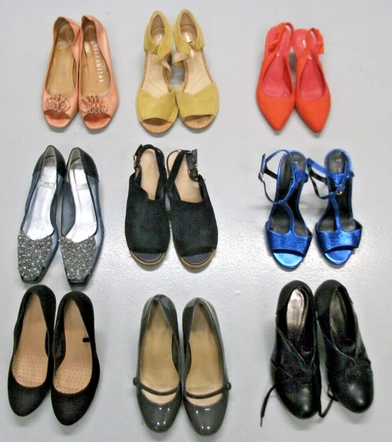 WOMEN'S SHOE BUNDLE x 9 4.5 - 6.5 inc FOOTGLOVE CLARKS PERKINS