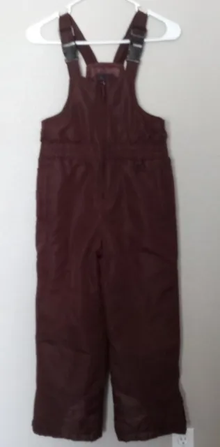 Faded Glory Brown Bib Snow Pants Ski Outerwear Overalls Boy's Girl's Size 8