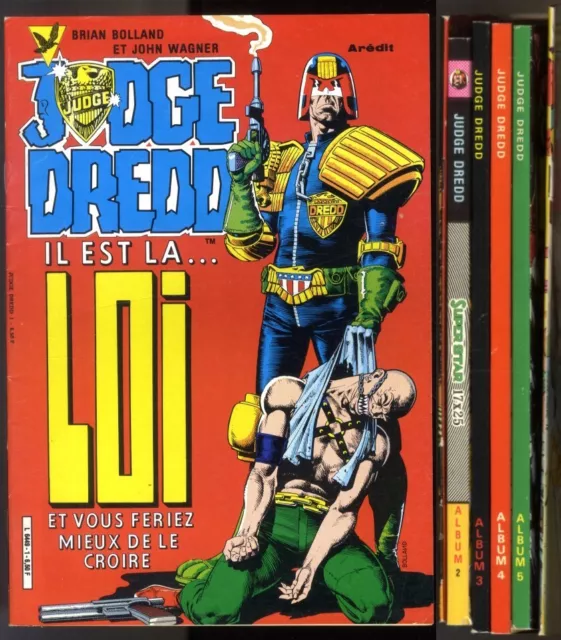 JUDGE DREDD n°1 + ALBUMS 2-3-4-5 + n°16 (Série quasi complète manque n°2) AREDIT