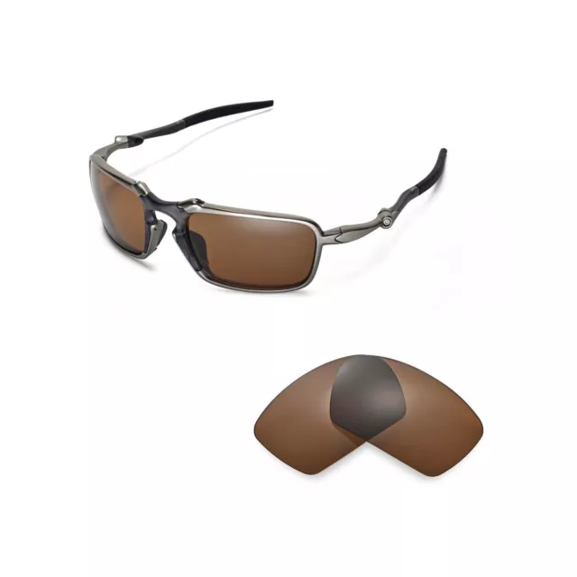 New Walleva Polarized Brown Replacement Lenses For Oakley Badman Sunglasses