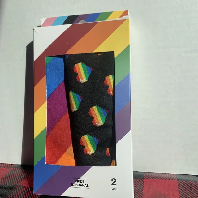 Lot-2 Pack LGBTQ Bandana Gay Pride Rainbow Striped 100% cotton
