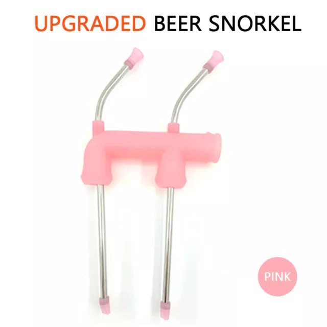 2023 Beer Bong Dual Double Funnel Snorkel Drinking Straw Drink Games Party AU