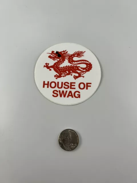 New SWAG GOLF STICKER House Of Swag Take Out Carry Out Dragon Red White