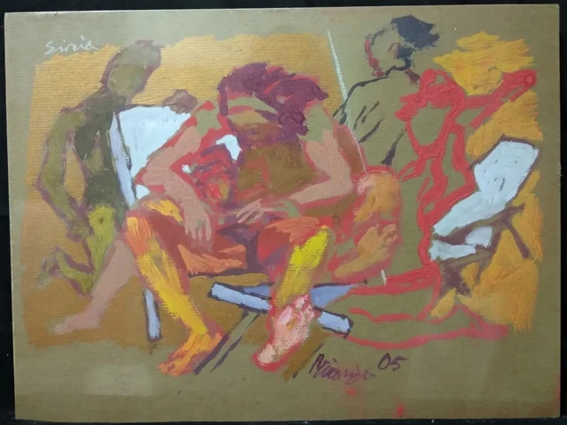 Vittorio Miranda Espressionismo Quadro Dipinto Olio Spiaggia