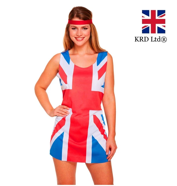 Jaren 90 POP ICON SEQUIN UNION JACK JURK KOSTUUM - 90S GIRL GROUP FANCY JURK - SEQUIN UNION JACK JURK GEMBER PRUIK - MUZIEK ICONS & BRIT POP FANCY JURK (X-LARGE