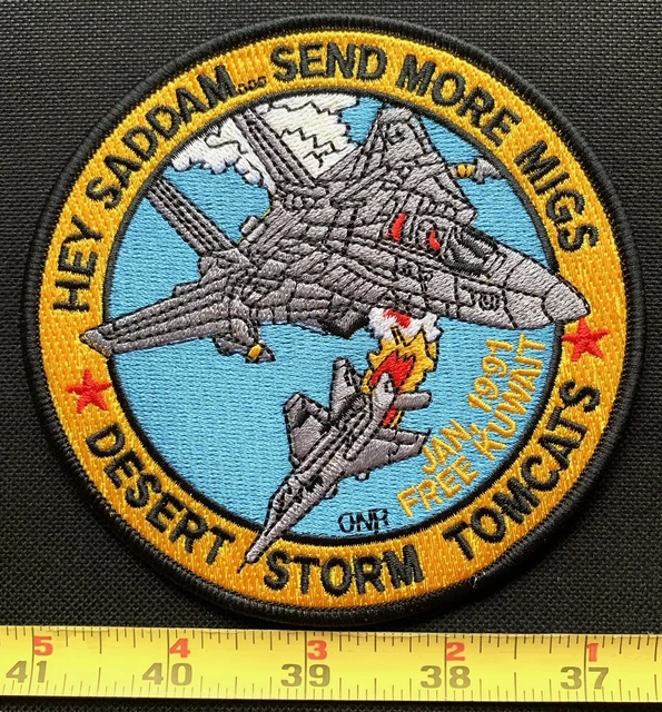 U.S. NAVY F14 Tomcat Operation Desert Storm Iron On Collectors Patch