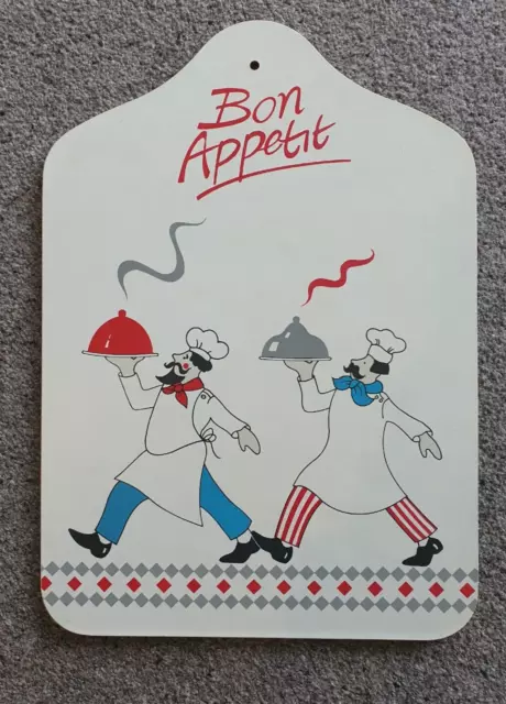 Vintage French Chopping Board With French Bistro Chefs Bon Appetit