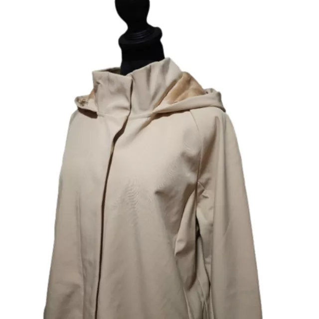 NWOT MONDETTA WOMEN'S Long Soft-Shell Hooded Jacket Oat Milk Size XL ...