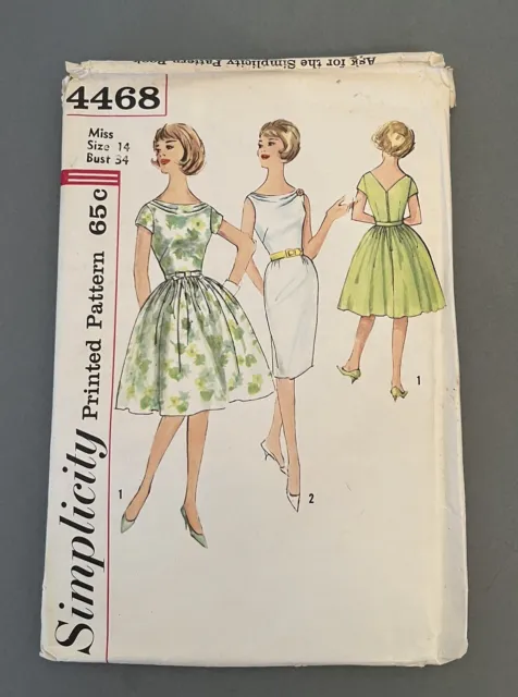Vintage Simplicity Sewing Pattern 4468 Junior/Misses Dress -Uncut/Factory Folded