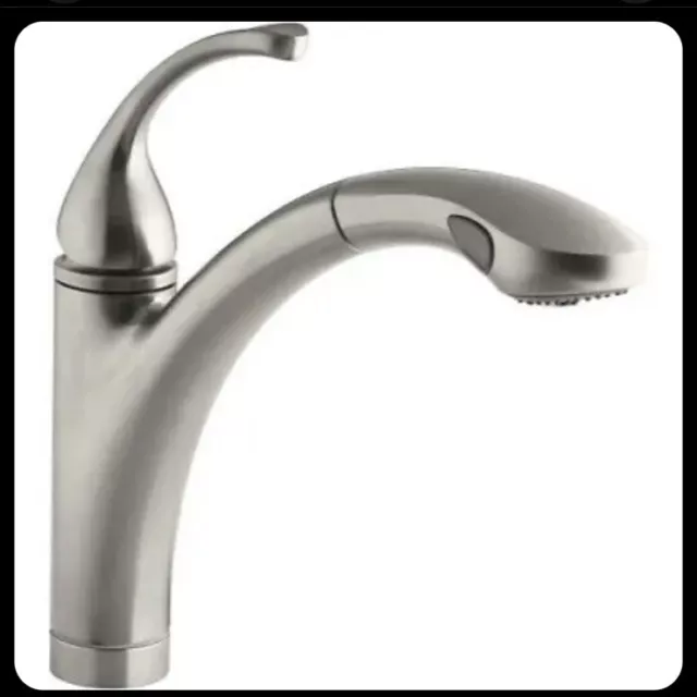 KOHLER K-10433-BN Forté Single-Hole or 3-Hole Kitchen Sink Faucet - Nickel READ KOHLER K-10433-BN Forté Single-Hole or 3-Hole Kitchen Sink Faucet - Nickel READ