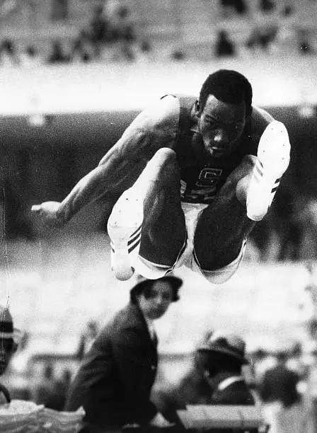 Athlete Bob Beamon Breaks Long Jump Record 1968 Mexico Olympics Keyst 1968 PHOTO