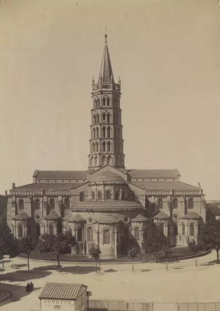 France, Toulouse, Basilique St. Sernin Vintage Albumen Print Tirage albuminé