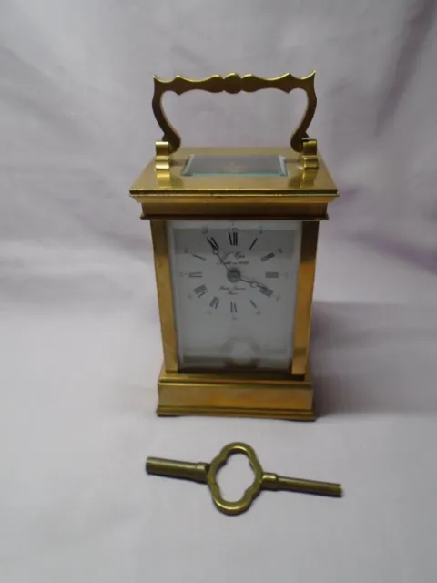 L'epee Timepiece Carriage Clock In Good Working Order With Key (4)