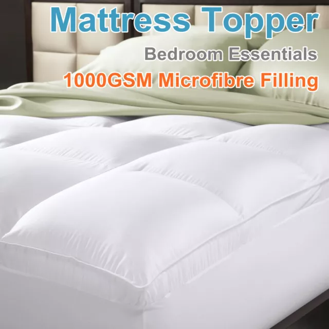 ALL SIZE 1000GSM Luxury Prime Pillowtop Mattress Topper