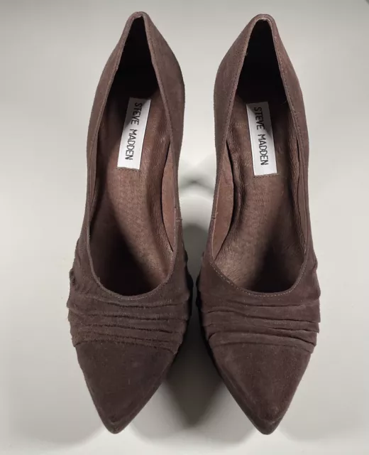 Steve Madden Womens 7.5 Brown Leather 5” Heel Pump Shoe Stiletto Scandles 3