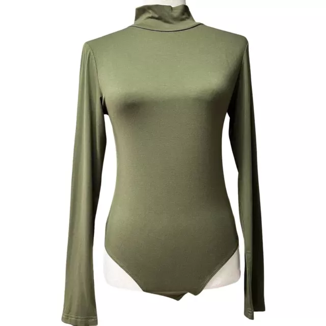 MANGO POP WOMEN’S Mock Turtleneck Long Sleeve Bodysuit $12.00 - PicClick