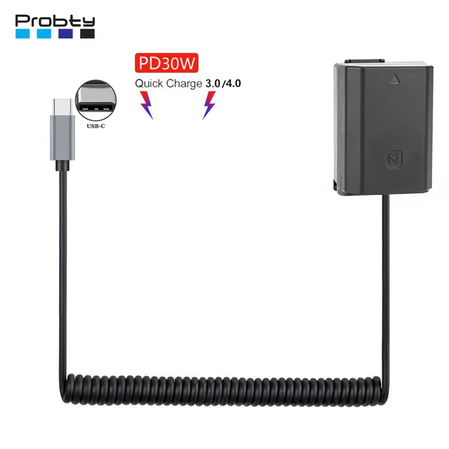 USB-C NP-FZ100 Batería Falsa Totalmente Decodificada para Sony ILCE-9 Alpha A9 A7RM3 A7RM4