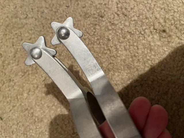 Vintage Pair of Renalde Aluminum Spurs 5 Point Rowel Western Cowboy