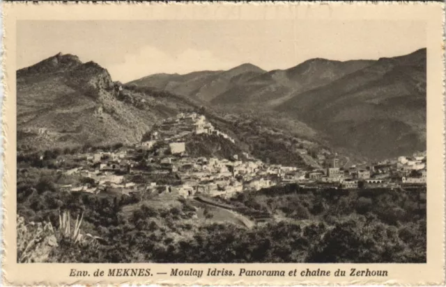 CPA AK MOROCCO MOULAY-IDRISS Panorama & Chain of Zerhoun (10787)