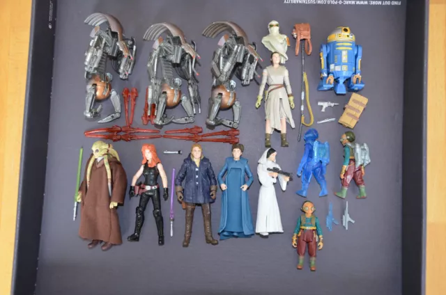 Hasbro Star Wars 13 Figuren vollständig+Zubehör Sammlerauflsg.