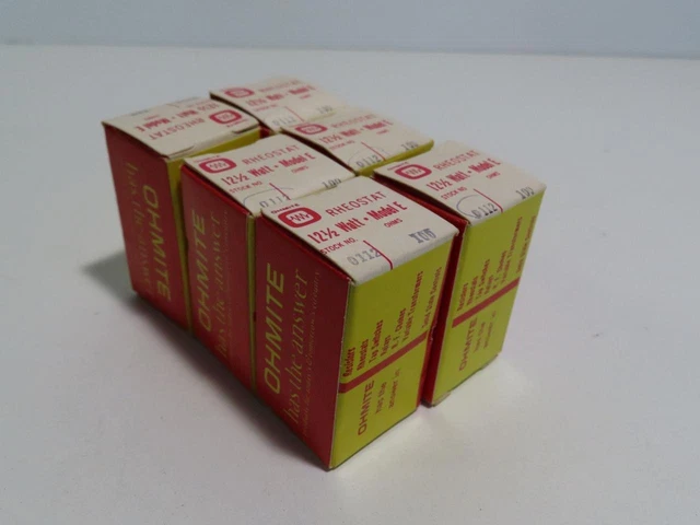 Lot Of 6X New In Box Ohmite Rheostat Model E 12.5 Watt 100 Ohm