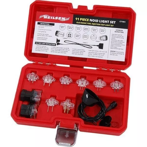 Deluxe Noid Light Set - 11pc Electronic Fuel Injection Test Light + Cable + Case