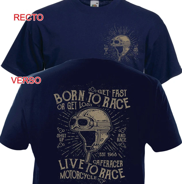 T-shirt LIVE TO RACE Cafe Racer Motorcycle Triumph Vincent AJS BSA Enfield Cycle