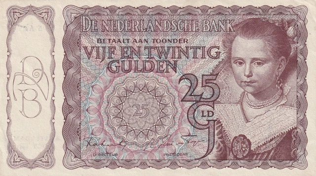 Netherlands 25 Gulden 1943 AU