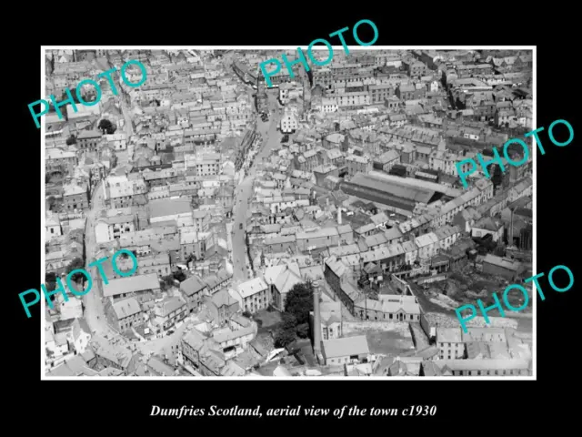 OLD 6 X 4 HISTORIC PHOTO OF DUMFRIES SCOTLAND AERIAL VIEW OF THE TOWN c1930 4