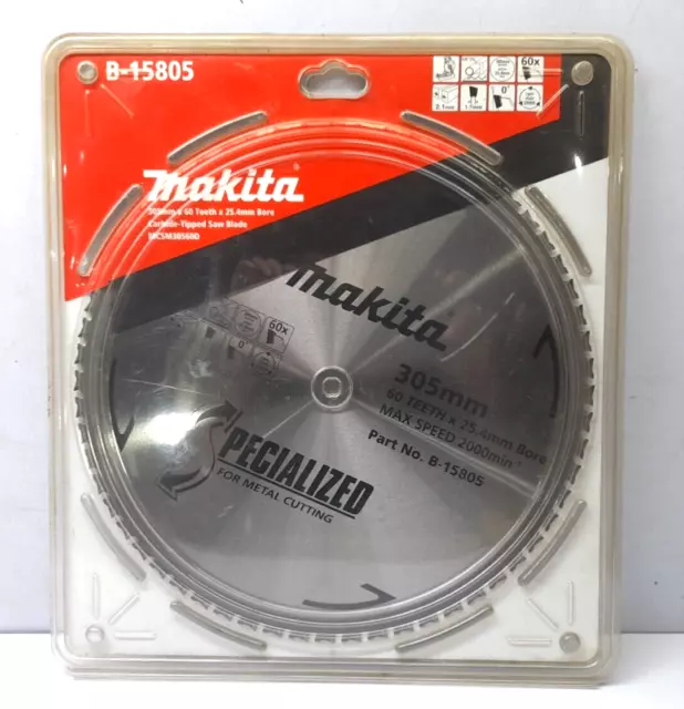 Makita B-15805 Pointe Carbure Scie Lame 305mm 60 Dents X 25.4 MM Calibre Max