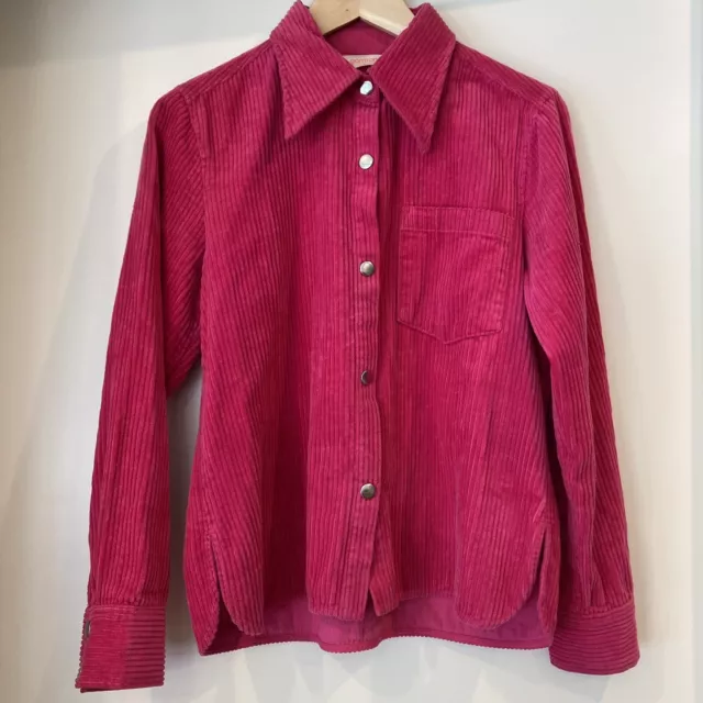 GORMAN Pink Corduroy Cord Shirt Jacket Shacket With Press Studs - Size 8