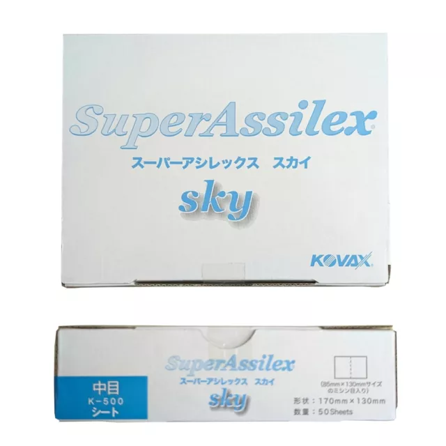 Kovax Eagle Schleifmittel Super Assilex Blatt Sky Blau 500 Grit 50 Blätter / Box