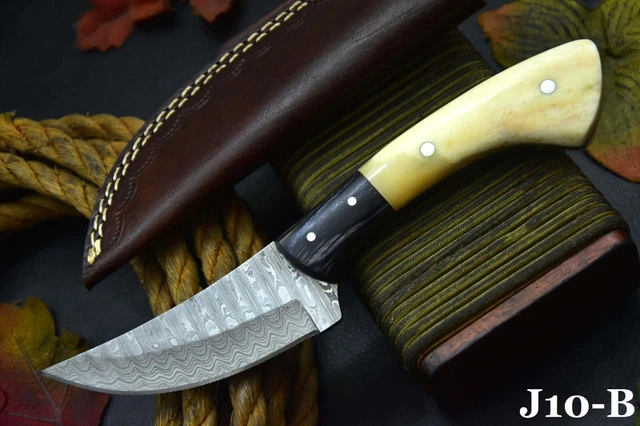 Custom 8.1"OAL Hand Forged Damascus Steel Hunting Knife Handmade (J10-A)