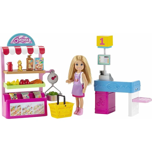 Barbie Chelsea Supermarket You Can Be Anything Playset 15+ Accessories Mattel