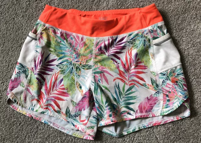 Athleta Girl Record Breaker 3" Shorts XL 14 Multi color Running Lined White Flow