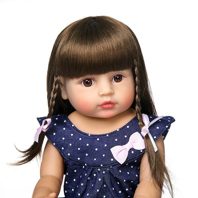 55cm Reborn Baby Puppe Lebensecht Handgefertigt Weich Silikon-Vinyl Mädchen DE