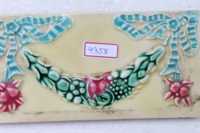Japan antique art nouveau vintage majolica border tile c1900 Decorative NH4358 2