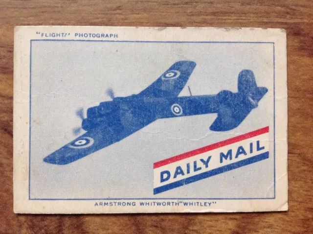 WC MacDonald Inc Armstrong Whitworth Whitley Cigarette Card. Free UK Postage