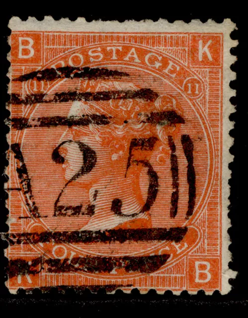 GB QV SG95, 4d DEEP vermilion plate 11, USED. Cat £18. A25 MALTA KB